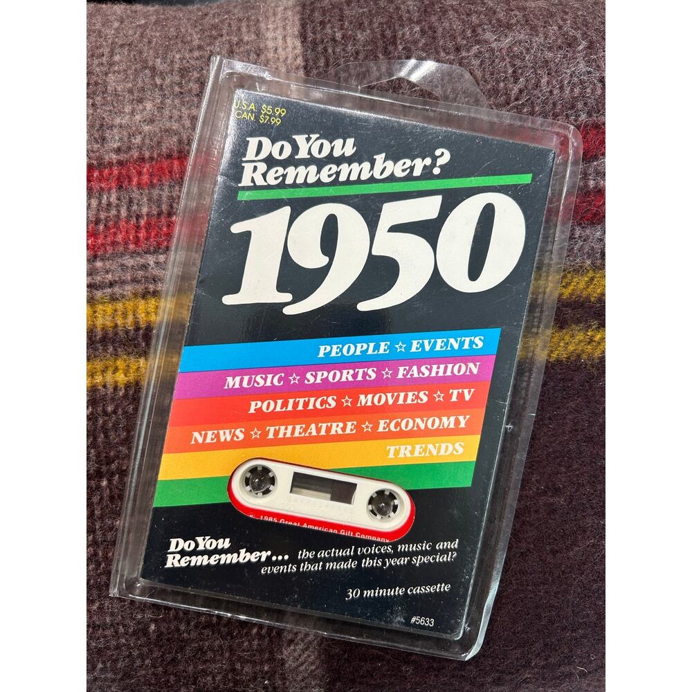 1950s Nostalgia History Cassette tape with case- The great American Gift Co